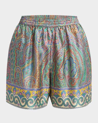 Etro Paisley Silk Shorts