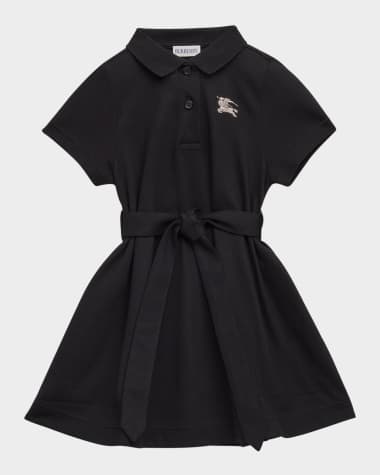 Burberry Girl's Astrid Belted EKD Polo Dress, Size 4-14