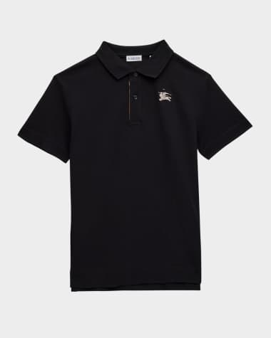 Burberry Boy's Johane Cotton Pique EKD Polo Shirt, Size 3-14