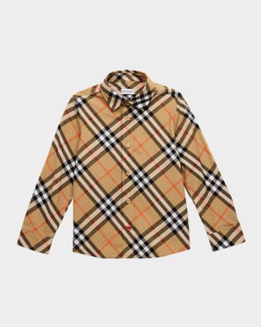Burberry Boy's Owen Check-Print Shirt, Size 3-14