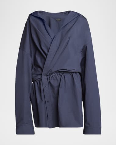 Balenciaga Mini Poplin Asymmetric Dress