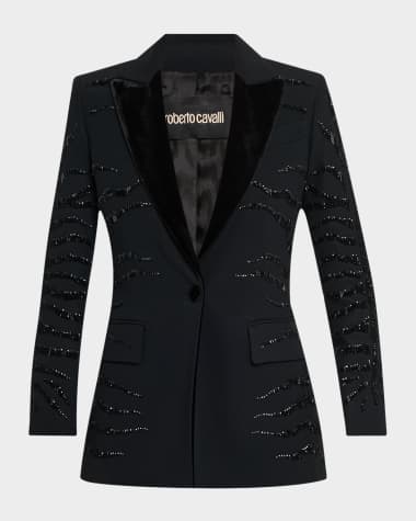 Roberto Cavalli Cienne Sequin-Embellished Blazer Jacket