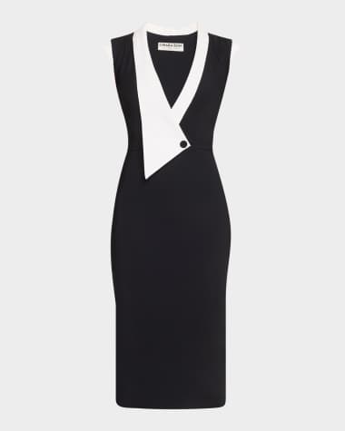 Chiara Boni La Petite Robe Sorai Deep V-Neck Sheath Dress
