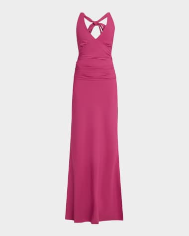 Chiara Boni La Petite Robe Halter Stretch-Jersey Gown