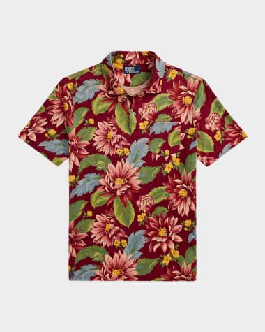 Polo Ralph Lauren Men's Standard Fit Floral Jersey Polo Shirt
