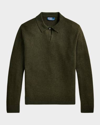 Polo Ralph Lauren Men's Linen-Cashmere Johnny-Collar Sweater