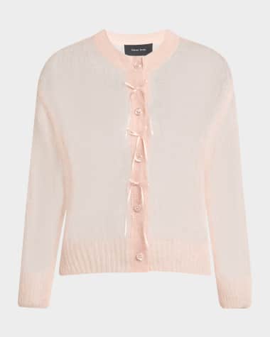 Simone Rocha Bow Ribbon Mohair Cropped Cardigan