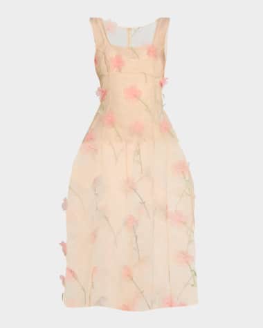 Simone Rocha Balconette Bust Sheer Midi Dress