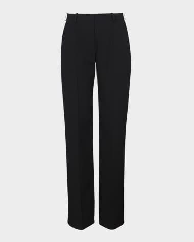 Balmain Pintuck Straight-Leg Tailored Pants