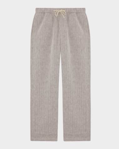 Frescobol Carioca Men's Rocha Herringbone Drawstring Trousers