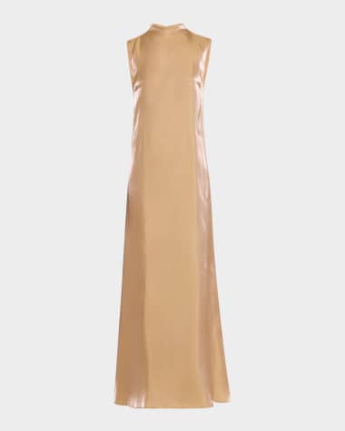 STAUD Araya Funnel-Neck Organza Dress