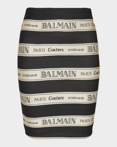 Balmain Striped Balmain Jacquard Mini Skirt