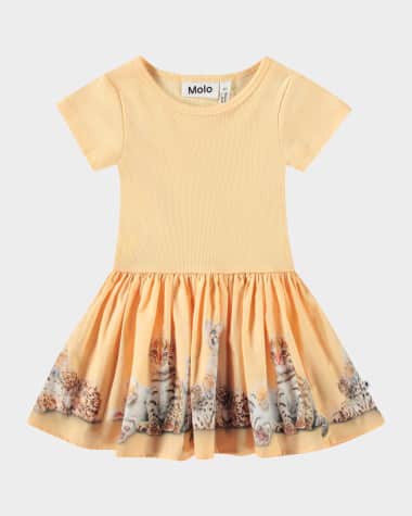 Molo Girl's Carin Short-Sleeve Combo Dress, Size 6M-2