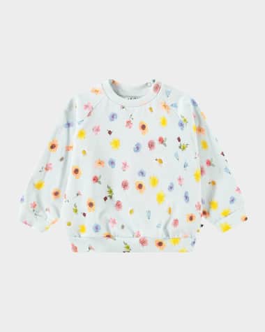 Molo Girl's Disc Floral-Print Sweatshirt, Size 3M-2