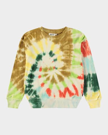 Molo Boy's Memphis Tie Dye Sweatshirt, Size 8-10