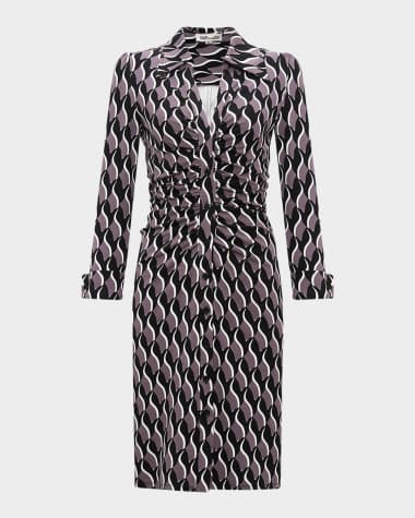 Diane von Furstenberg Bird Weave Berlin Sheska Mini Shirtdress