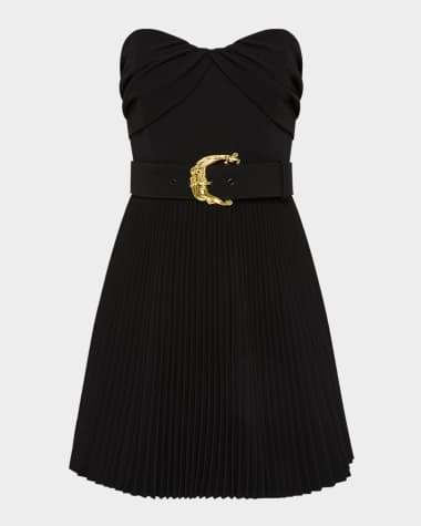 REBECCA VALLANCE Lucine Strapless Pleated Mini Dress