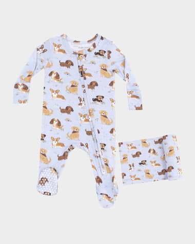 Angel Dear Boy's Best Friend Dogs Printed Footie Set, Size Newborn-9M