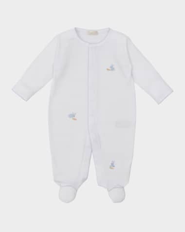 Kissy Kissy Boy's Premier Hand Embroidered Bunny Patch Footie, Size Newborn-9M