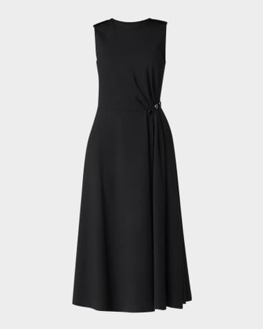 Shoshanna Keri Sleeveless Gathered Midi Dress