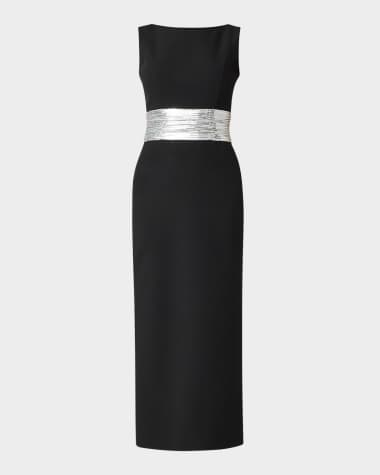 Shoshanna Sia Sleeveless Sequin Bow Midi Dress