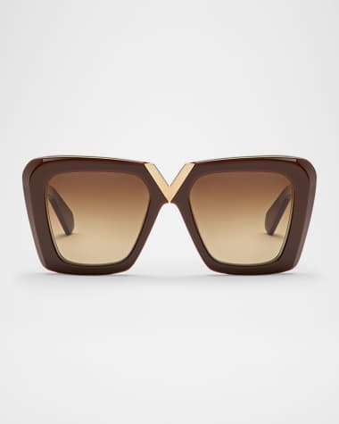 Valentino Garavani V-Gold II Acetate Butterfly Sunglasses