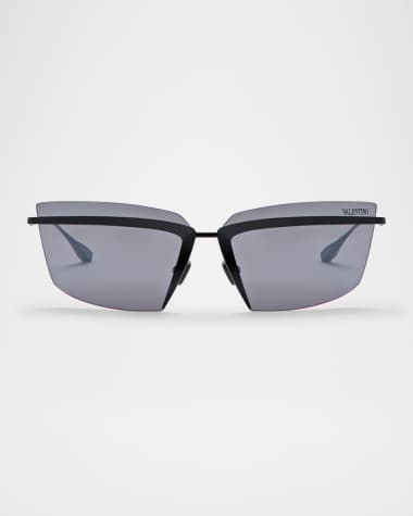 Valentino Garavani V-Lure Rimless Acetate & Titanium Cat-Eye Sunglasses