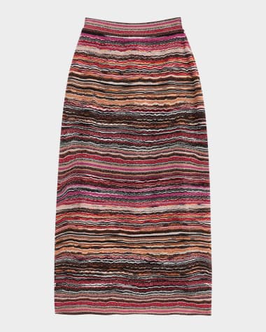 Missoni Metallic Striped Pencil Skirt