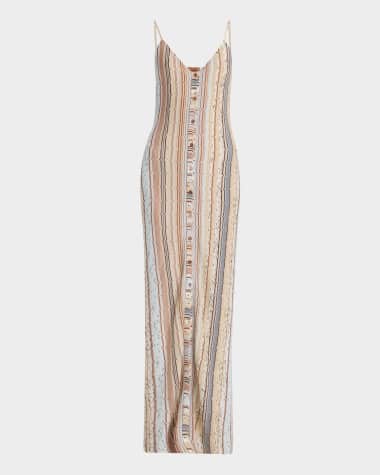 Missoni Striped Sleeveless Button-Front Maxi Dress