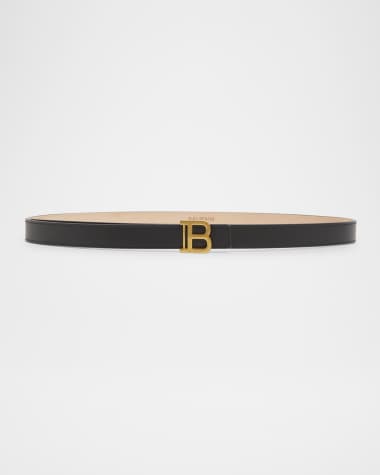 Balmain B-Monogram Calfskin Medium Leather Belt