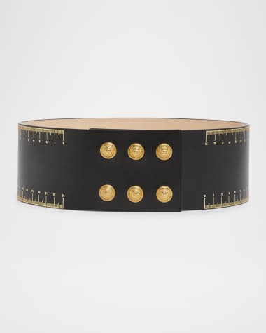 Balmain Wide Leather Belt W/ Couture Pins