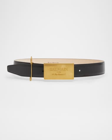 Balmain Calfskin Leather Belt W/ Safety Pin