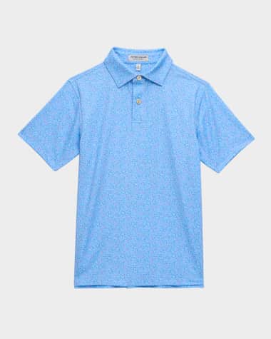 Peter Millar Boy's Macaw Performance Jersey Polo Shirt, Size XS-XL