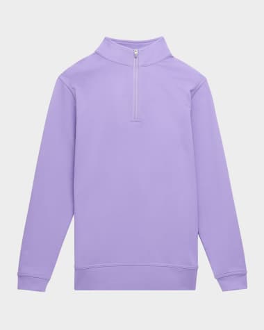 Peter Millar Boy's Perth Melange Performance Quarter Zip, Size XS-XL