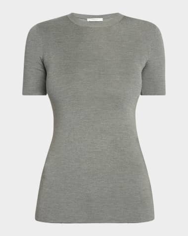 THE ROW Jannat Classic Fitted Silk Knit Top