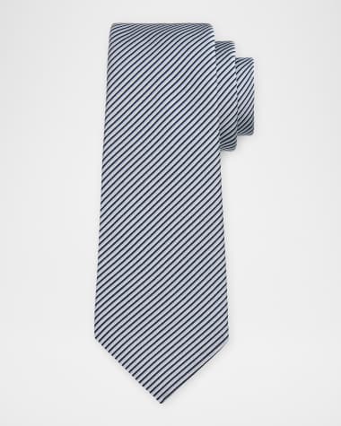 Giorgio Armani Men's Micro-Stripe Silk and Cotton Tie