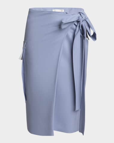 Victoria Beckham Tie Wrap Midi Cargo Skirt