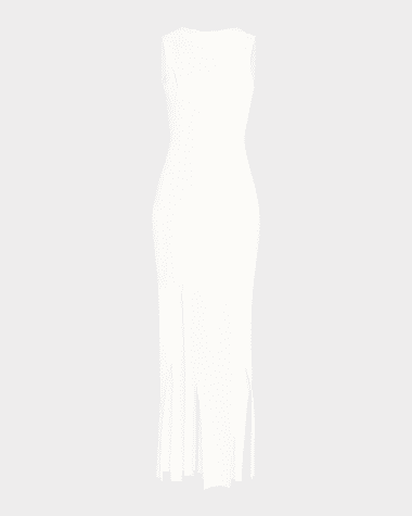 Victoria Beckham Plait-Detail Rib Sleeveless Midi Dress
