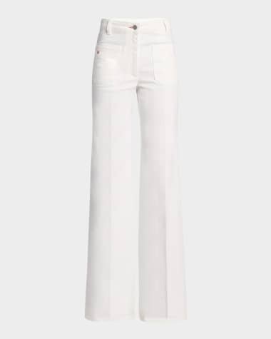 Victoria Beckham Alina Patch-Pocket Wide-Leg Jeans
