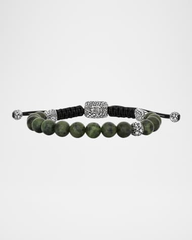 John Varvatos Men's Snakeskin Sterling Silver Jade Beaded Bracelet
