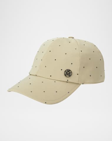 Maison Michel Tiger Strass Cotton Baseball Cap