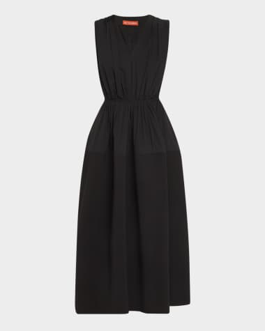 Altuzarra Mika Gathered Sleeveless Midi Dress