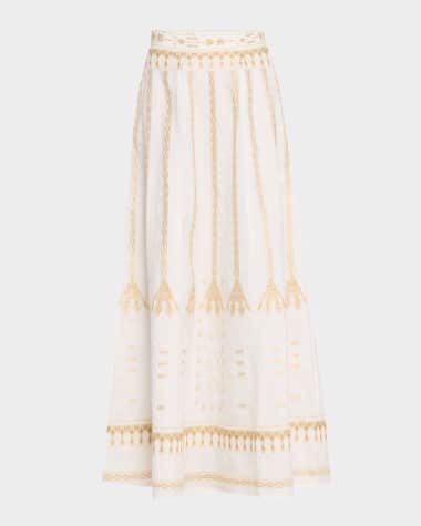 EMPORIO SIRENUSE Camille Embroidered Maxi Skirt