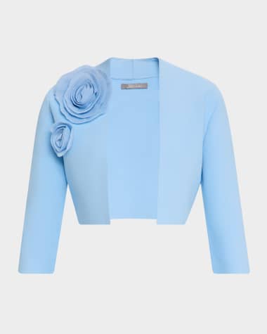 Lela Rose Rose Detail Knit Bolero Jacket