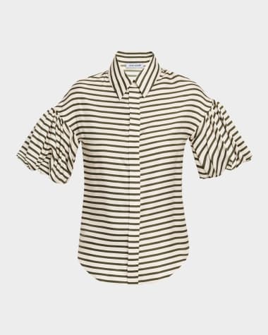 Dice Kayek Stripe Silk Twill Shirt