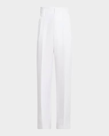 Dice Kayek High-Rise Cotton Gabardine Wide-Leg Pants