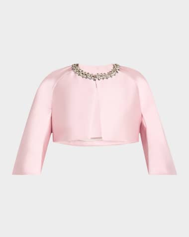 Dice Kayek Crystal-Neck Crop Bolero Jacket