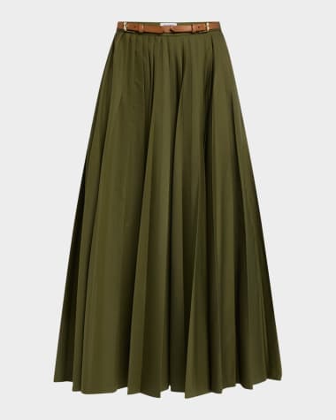 Dice Kayek Belted Pleated Midi Skirt
