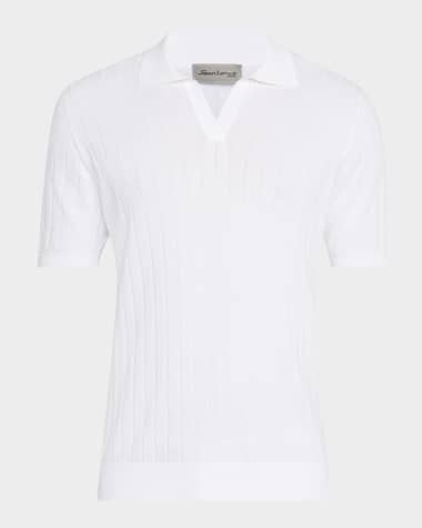 Sartorio Men's Cotton Rib Short-Sleeve Polo Sweater
