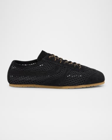 Dries Van Noten Dustin Mesh Leather Low-Top Sneakers